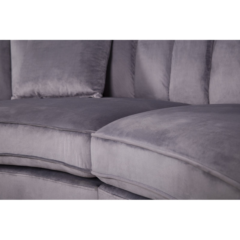 Legend Furniture 142" Wide Upholstered Tufted Velvet Symmetrical